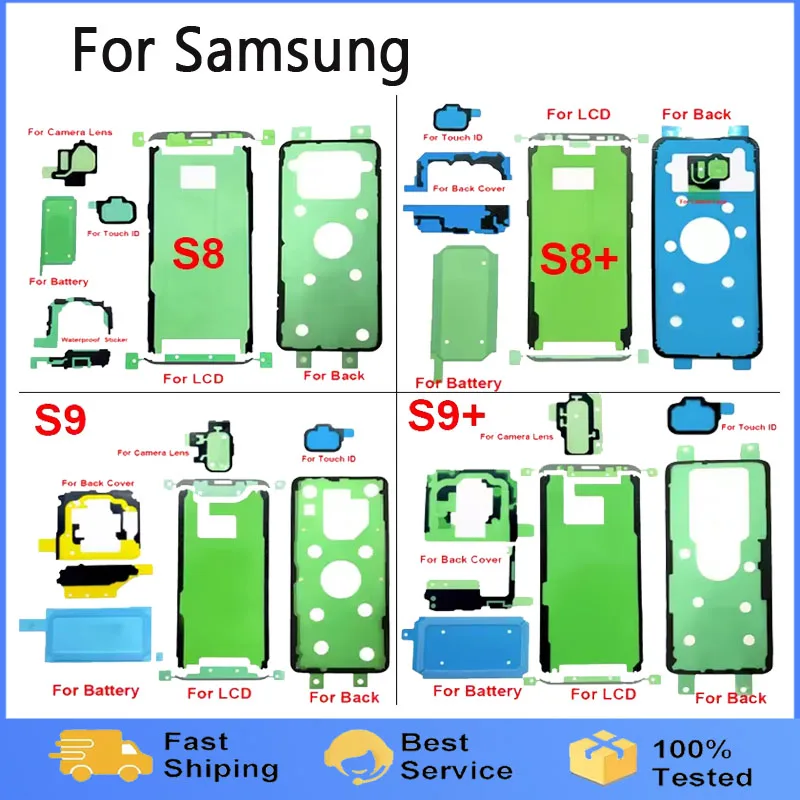 

LCD Screen + Back Cover + Battery + Camera Lens Sticker Full Set Adhesive Tape For Samsung Galaxy S8 S8 Plus S9 S9 Plus Repair