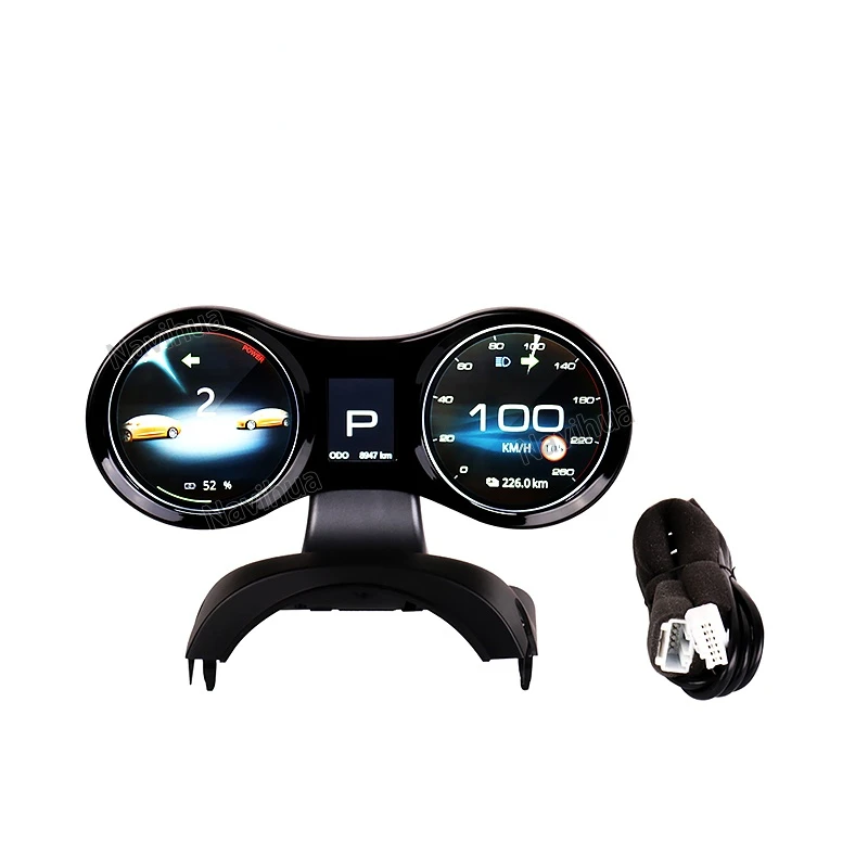 Mini Car Water Temperature Gauge LCD Speedometer Digital Odometer Motorcycle  Tachometer Multifunction Dashboard