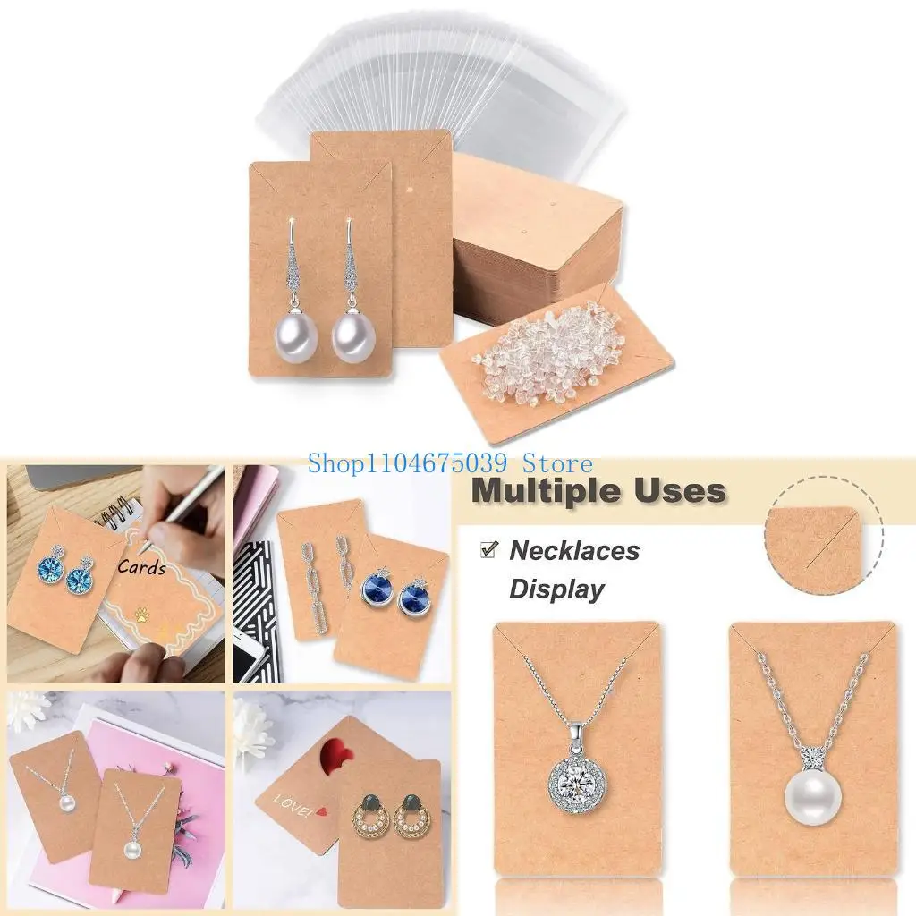 

5ASD 480X Дисплей Ожерелье с мешками с серьгами для ушей серьги карты Kraft Paper