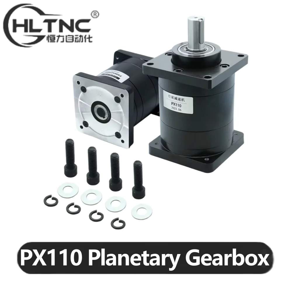 

HLTNC PX110 19mm Input 22mm output Planetary Reducer Gearbox 3:1 to 216:1 For CNC Engraver 1.5KW 1.8KW 110ST AC Servo Motor