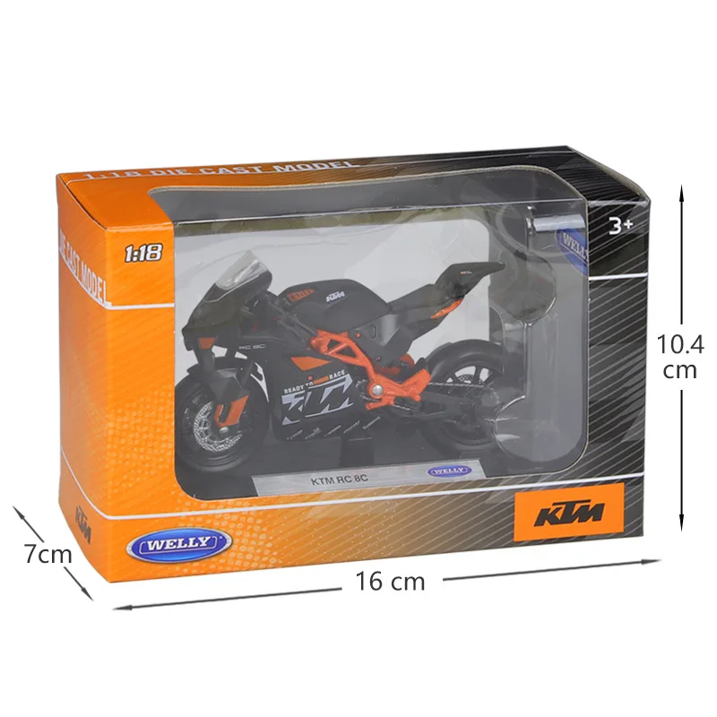 Welly 1:18 Ktm Rc 8c Motorfietsmodellen Legering Model Motor Fiets Miniatuur Race Speelgoed Voor Geschenkcollectie