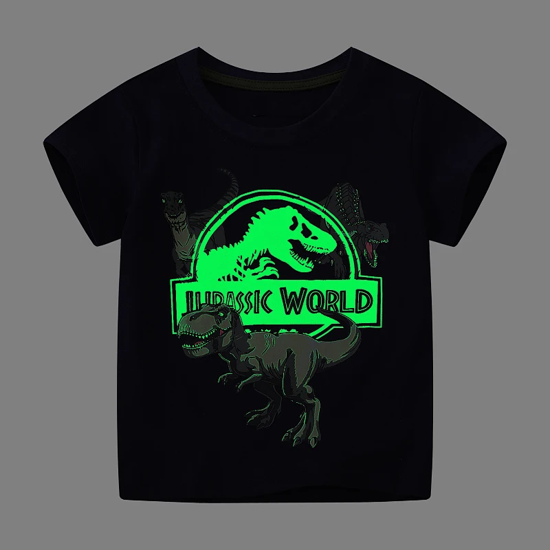 

Little maven Baby Boys 2025 Summer New Kids Clothes T Shirts Children's Clothing Noctilucent Cartoon Dinosaurs Shirts 2-7 Years