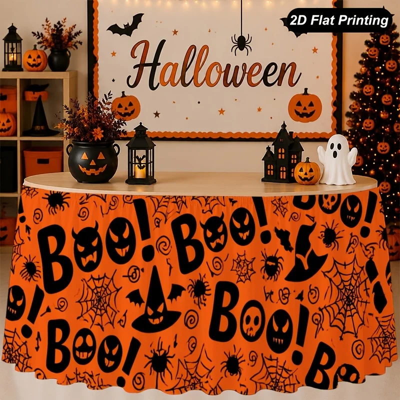 One-piece polyester tablecloth, for the start of the school year, back-to-school season, Thanksgiving, autumn