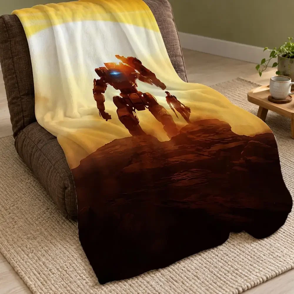 Game Titanfall 2 Throw Double Sided Flannel Throw Blanket Soft Warm Washable Home Decor
