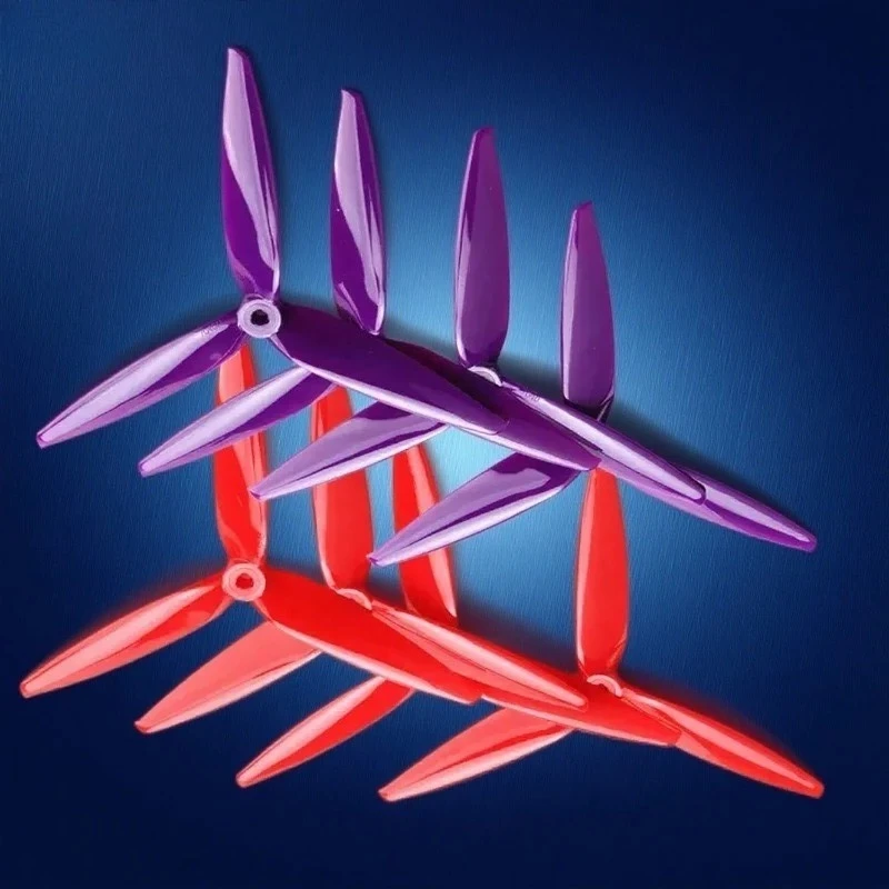 2 paires (2CW + 2CCW) Tracker 7X4X3 7040 hélice en Poly carbonate à 3 pales/tri pales de 7 pouces pour pièces de Drone Freestyle FPV de 7 pouces 8 pouces