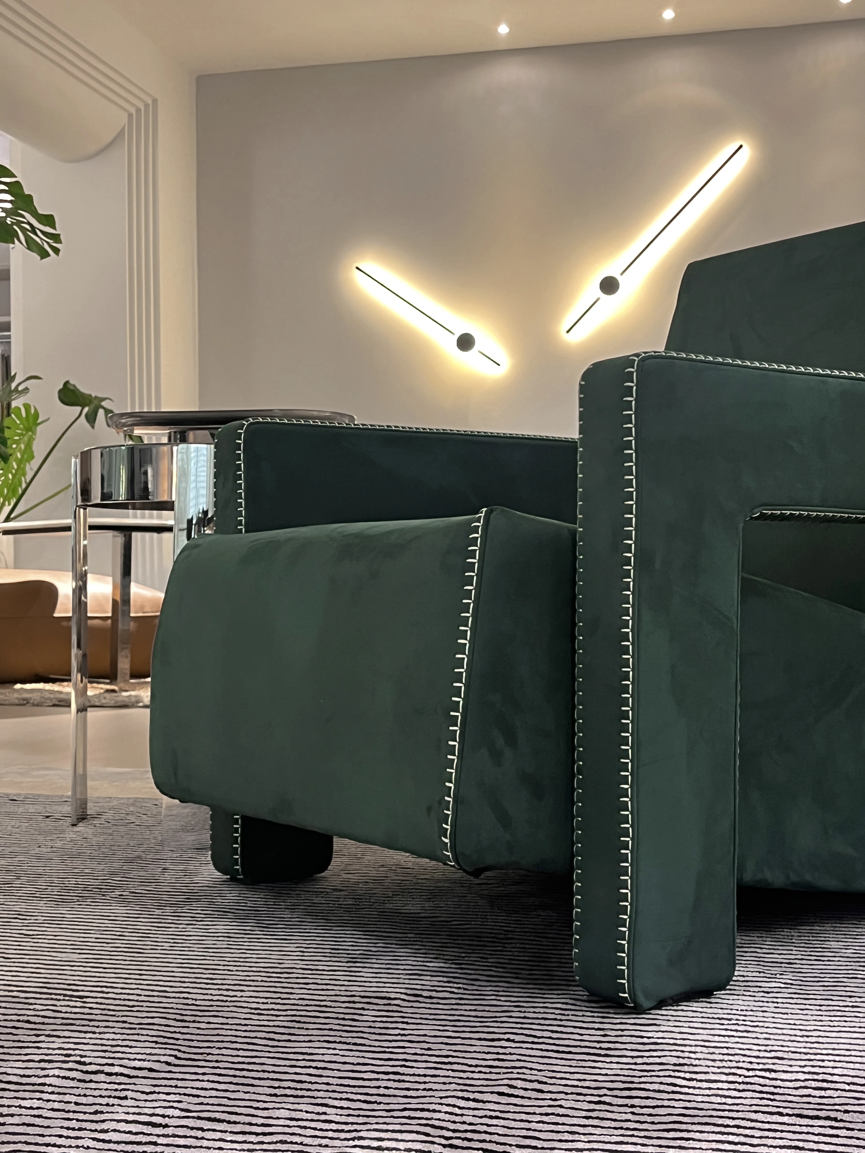 Lounge Sofa Home Modern Hotel Luxury Wood Framed Velvet Single Seat Accent Chair Living Room Furniture