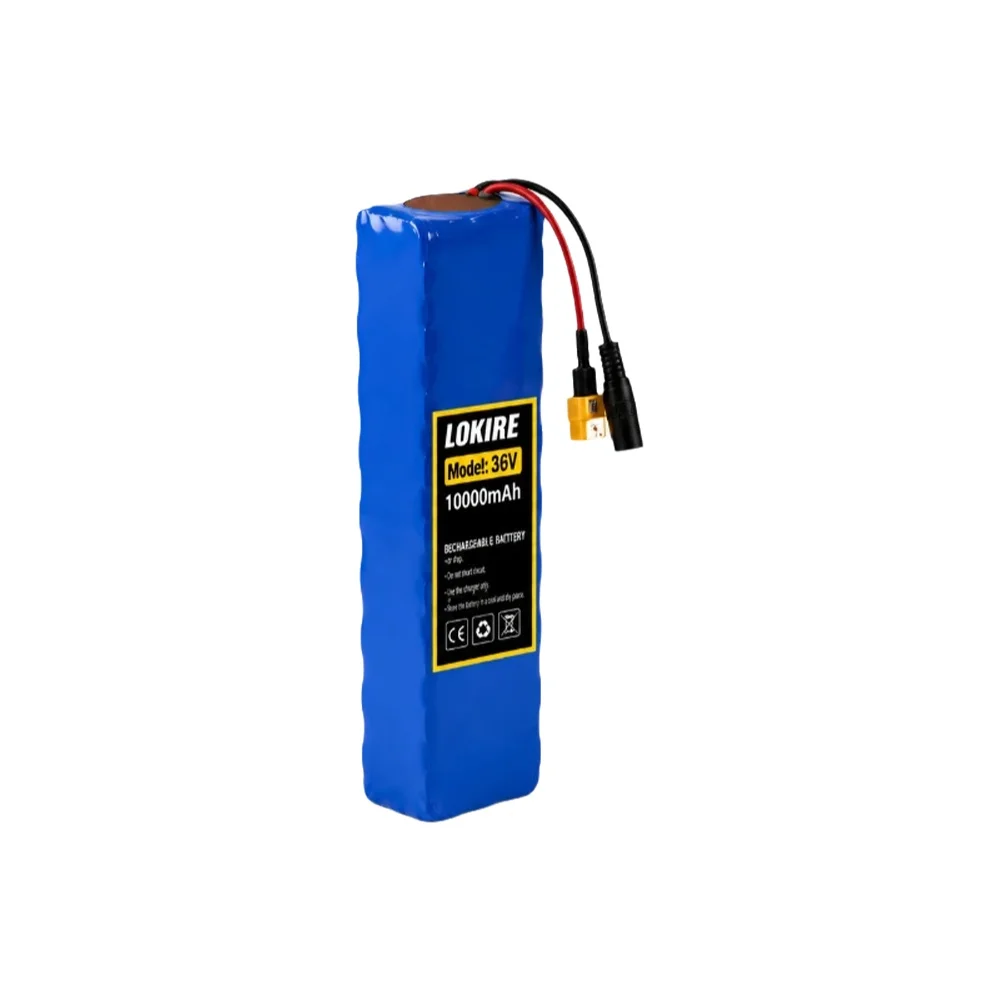 10S3P 36V 10000mAh 18650 Lithium-Ionen-Akku-Pack Wiederaufladbarer Akku für Elektroroller E-Bike Fahrrad 1000W Motor Ersatzakku mit Smart BMS-Schutz Überladungs- Überentladungs- Kurzschluss-Sicherheit