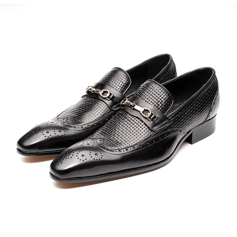 

Black Loafers Big Size 39-50 Fashion Business Casual Wedding Handmade Genuine Leather Party Wear Men Office Dress Shoe for Men