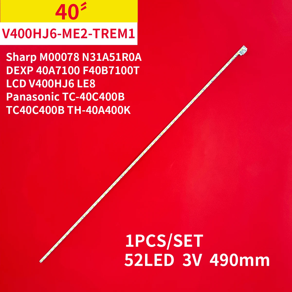 

1 шт./компл. светодиодные полосы подсветки для 40-дюймового телевизора Panasonic TC-40C400B TC40C400B TH-40A400K Sharp M00078 N31A51R0A DEXP 40A7100 F40B7100T