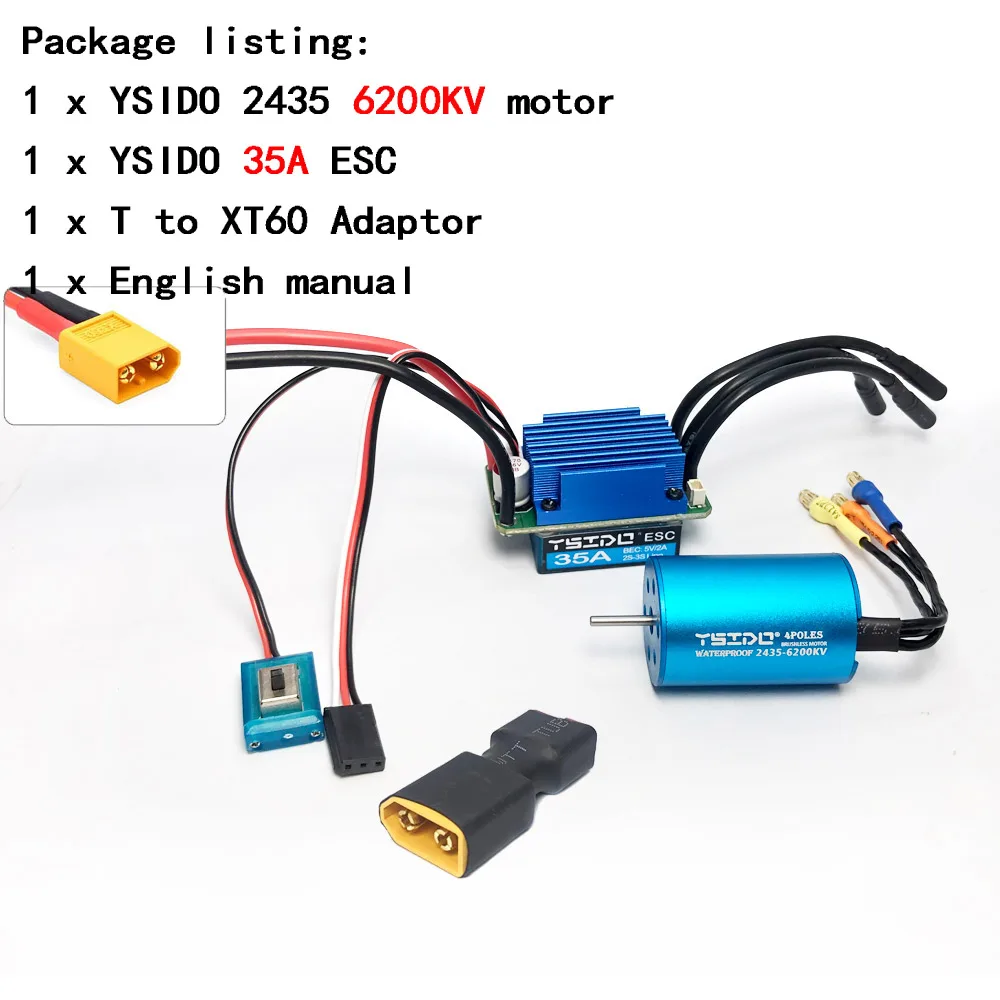 2435/2440/2838/2847 borstelloze motor 35A/45A ESC-combo voor Wltoys 124016   Remo Hobby XLH Timaya Redcat 1/12 1/14 1/16 RC Bootauto