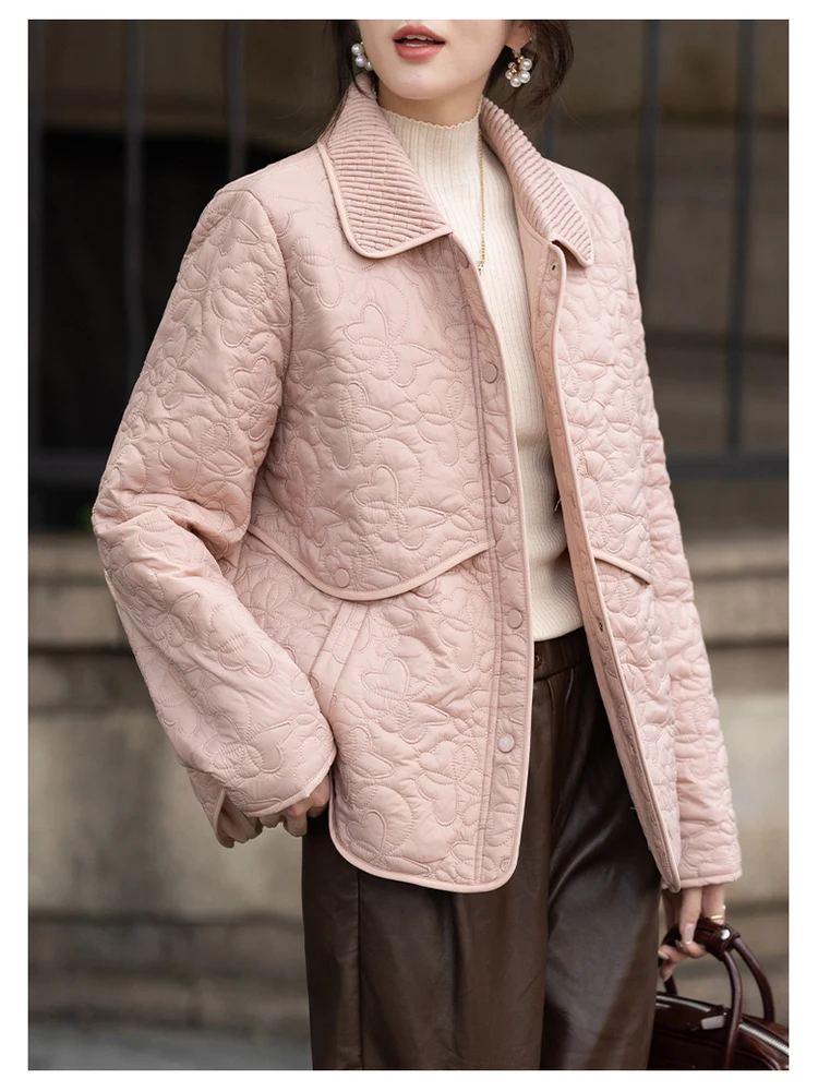 

Модная повседневная хлопковая куртка с вышивкой, женская верхняя одежда, свободная посадка, легкая сезонная одежда на весну и осень