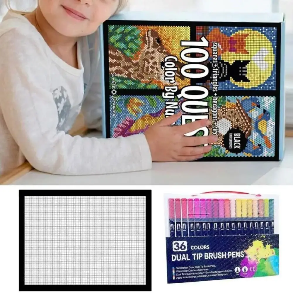 Cute Color By Numbers Book Creative Educational Coloring Book Relieve Stress Graffiti Painting Book Adults and Teens
