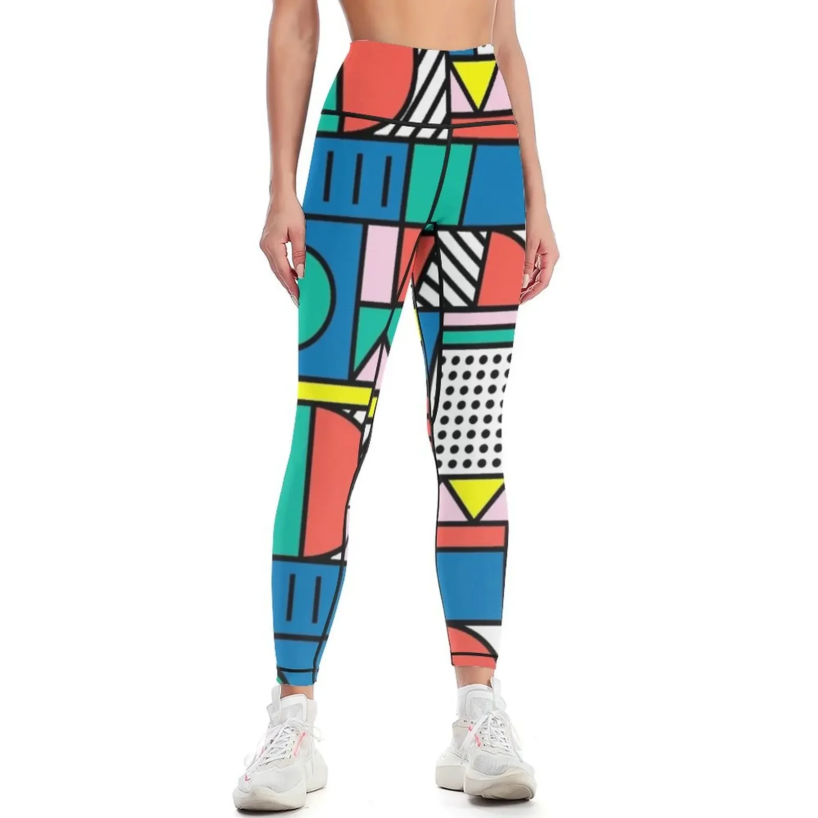 

Memphis Color Block Leggings sporty woman gym sports for push up Legging sexy woman push up legging Womens Leggings