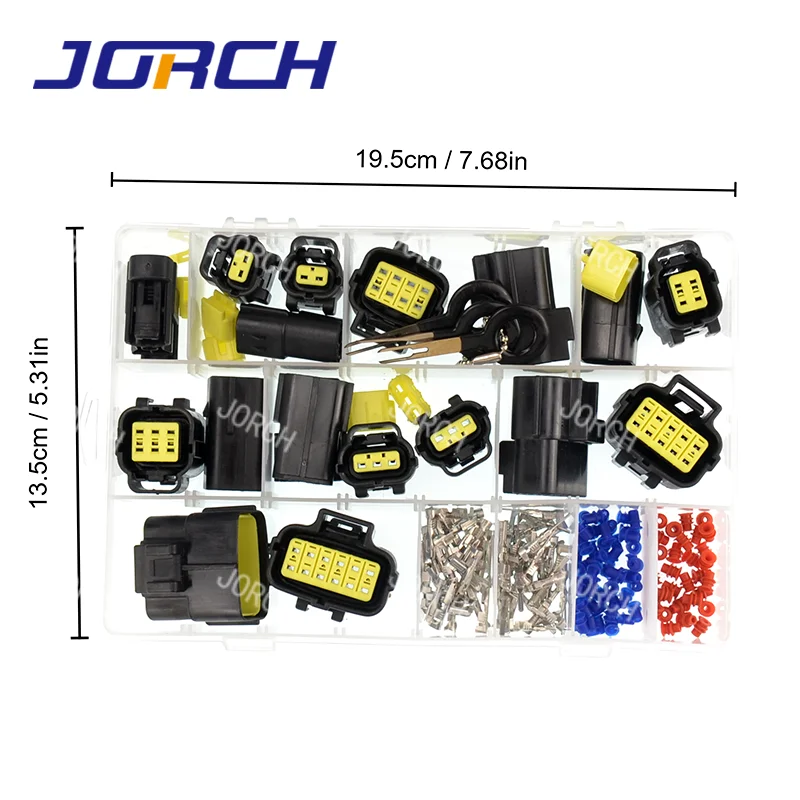 226 Pcs 1.8mm AMP Tyco Waterproof plug Electrical Wire Connector Sets Kits with Crimp Terminal and rubber seals