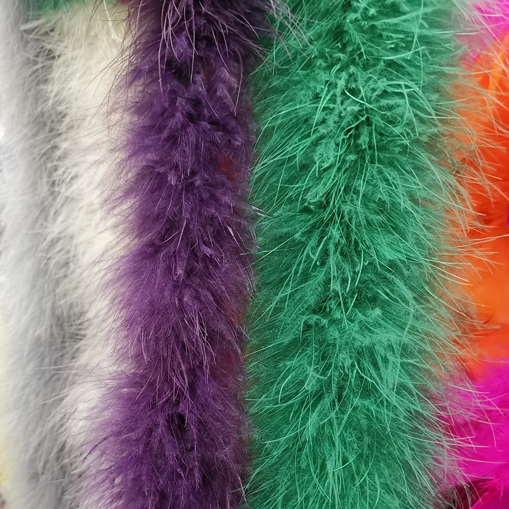 2 Meter 40g Fluffy Turkey Feathers Boa Marabou Feather Strip For Slim Evening Dress/Clothing/Shawl /Cosplay Decoration Wholesale