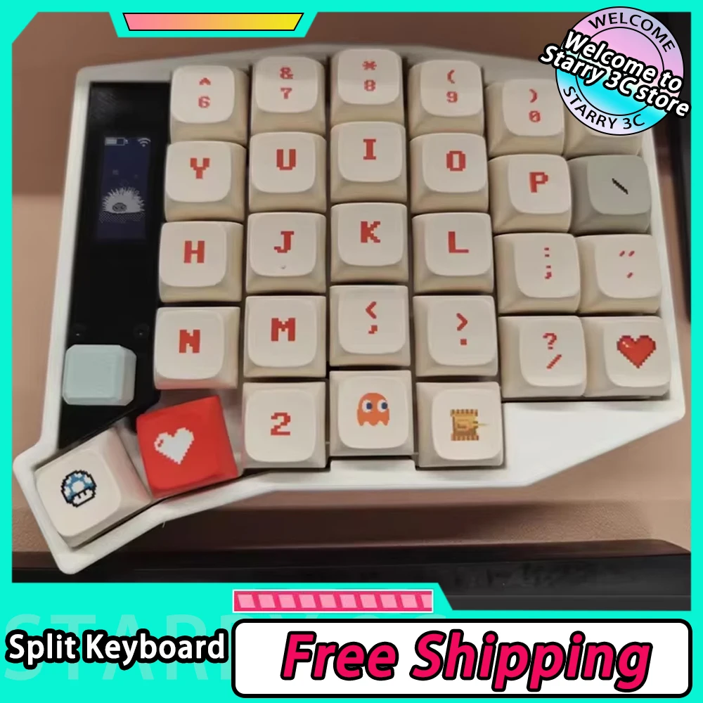 Sofle Split Keyboard Bluetooth Dual Mode Zmk Scheme RGB Hot Swap Custom With View Directional Rocker Knob Screen Keyboard Gift