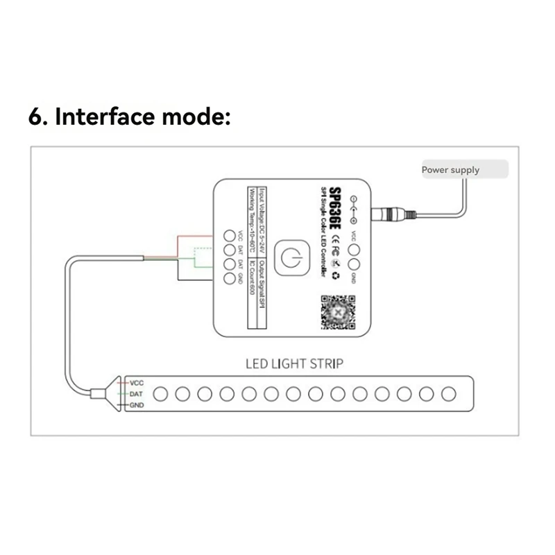 ABNO-And-SP636E SPI Monochrome Controller DC5-24V Support 2.4G Touch Remote Control