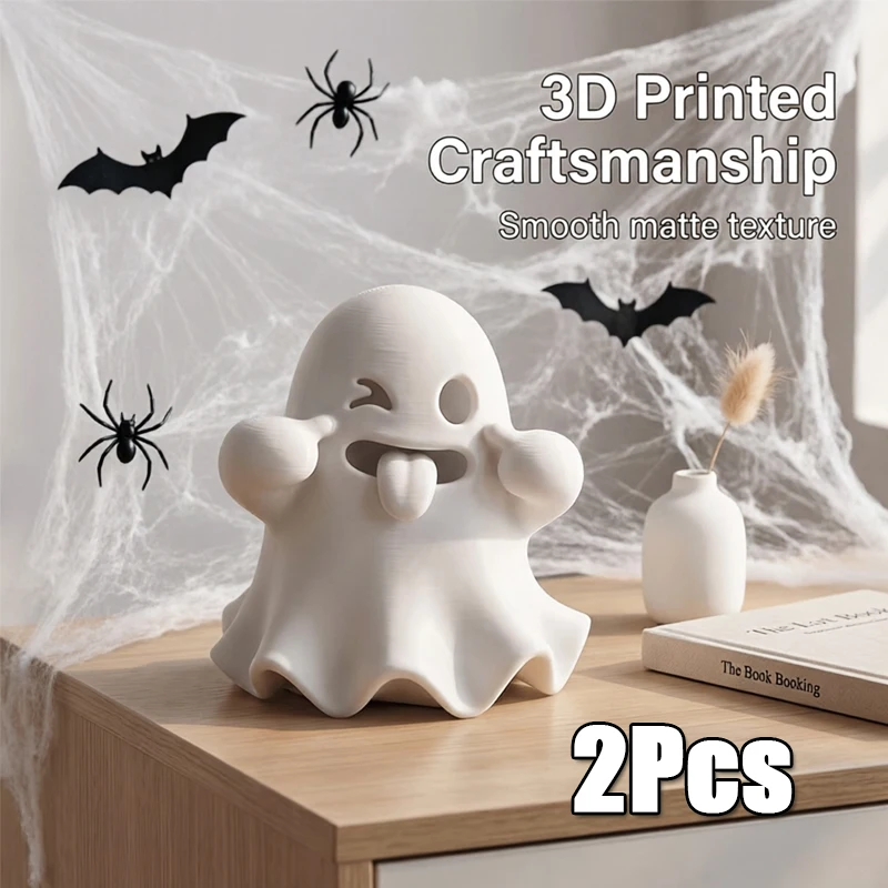 2-Pack Of Playful And Cute Ghost Figurines, Halloween Creative Decorations, Healing Mini Ornaments For Home Great Holiday Gift