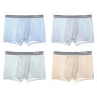 4Pcs Simple Thin Ice Silk Boxer Briefs Seamless Underpants Ice Silk Boxers 4PCS Elastic Underwear for Men Daily
