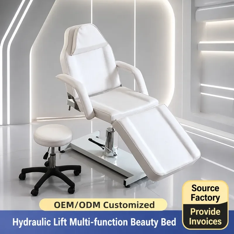 Hydraulic Folding Massage Bed for Beauty and Physiotherapy Strong Load Bearing Adjustable Treatment Table