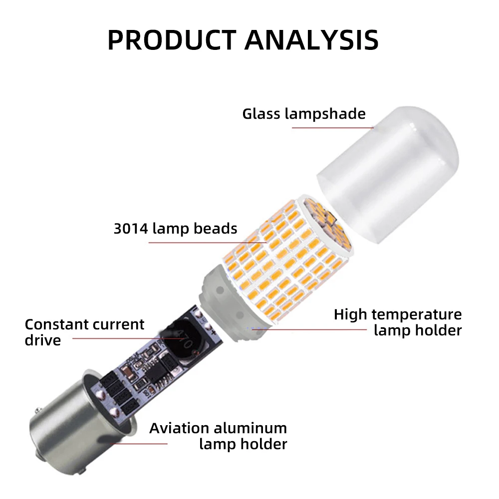 أضواء سيارة مصباح إشارة 1156 PY21W BAU15S 1157 P21/BAY15D T20 7440/W21W 144SMD Led لمبات سيارة بدوره ضوء لا خطأ في Canbus 12-24 فولت