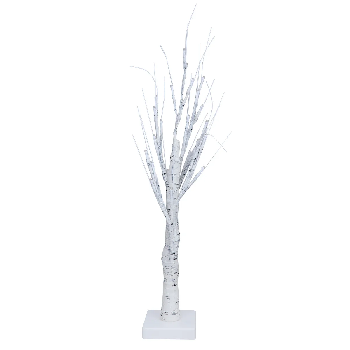 24 leds bétula branca decorativa cabeceira usb árvore lâmpada de poupança energia luz da noite para o quarto sala estar escritório árvore luz