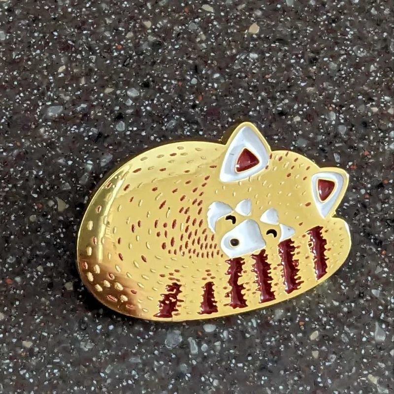 Cute Red Panda Hard Enamel Pins Sleeping Animal Badge Women\'s Brooch Lapel Pin for Backpack Clothes Gifts Jewelry Accessories