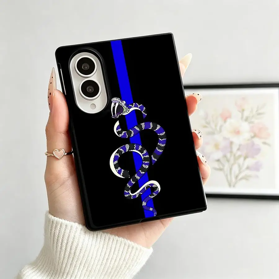 Luxury Phone Cover Case for Samsung Galaxy Z Fold8 Wide ZFold Wide Z Fold 8 ZFold8 Dark Snake Line Art
