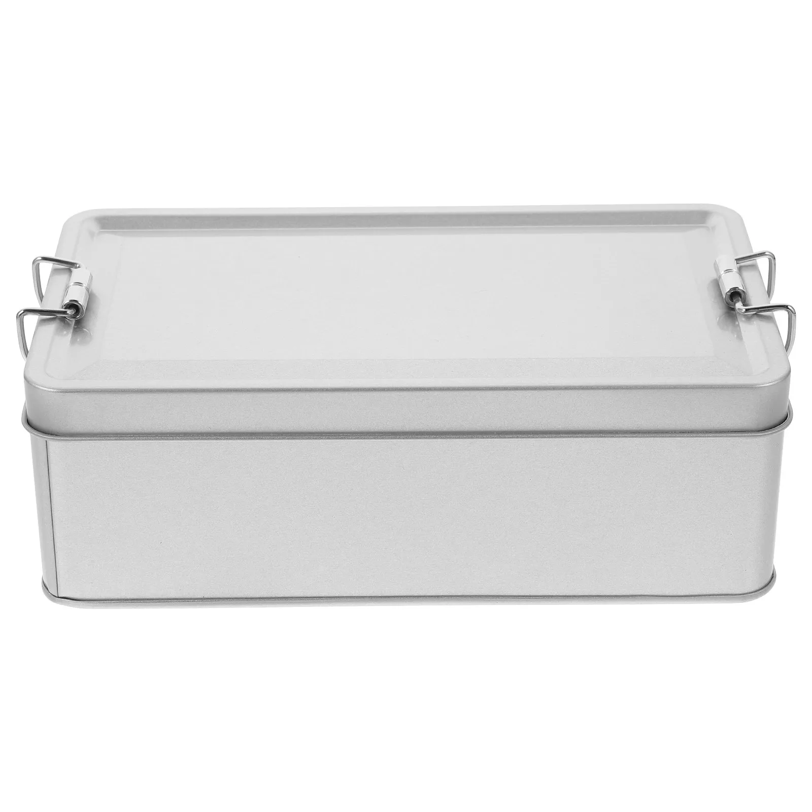 Medium Size Silver Tinplate Storage Box Vintage Style Candy Cookie Snack Organizer Multi-Purpose Storage Solution