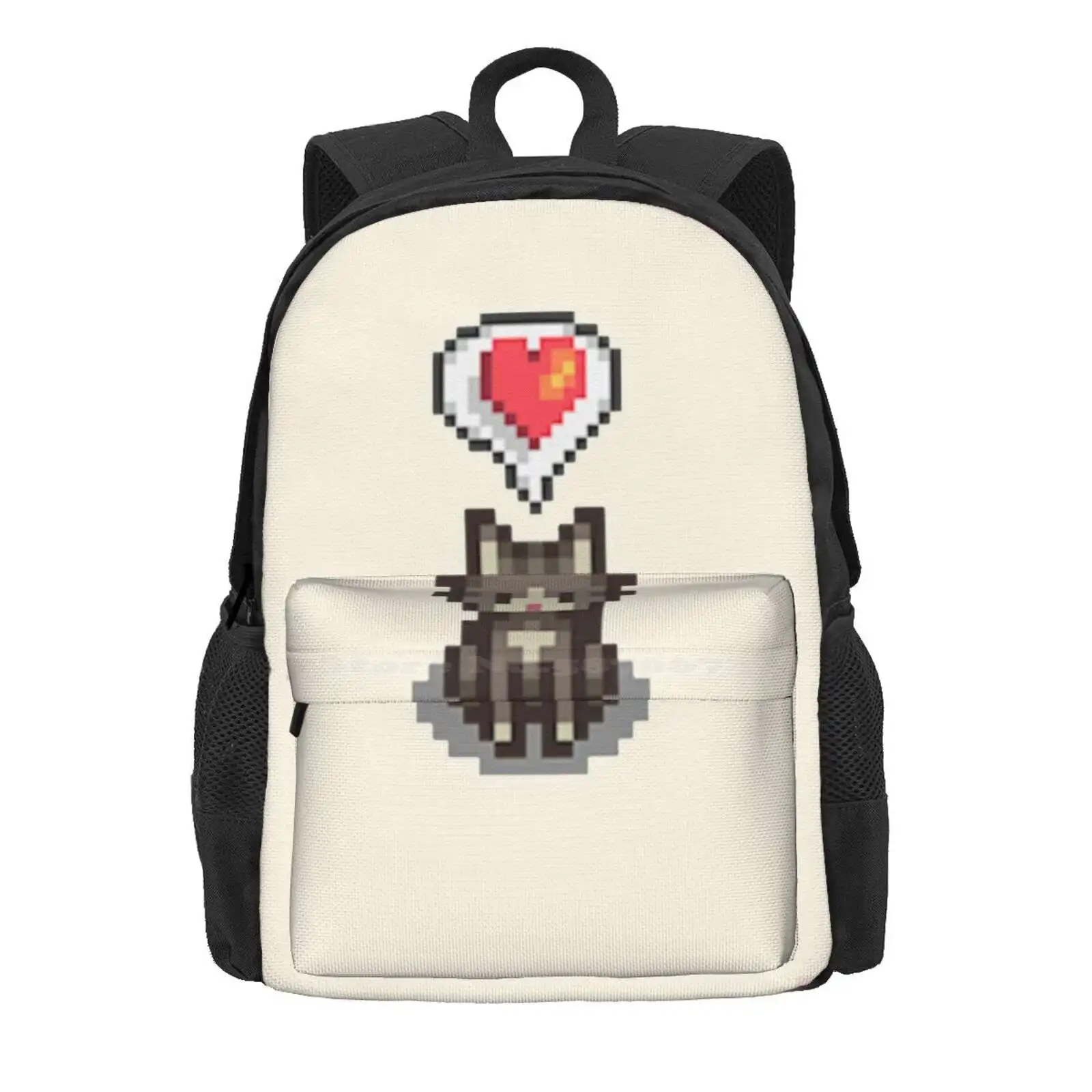 Stardew Valley Happy Grey Cat Hot Sale Schoolbag Backpack Fashion Bags Sdv Stardew Valley Cats Grey Gray Tabby Happy Love Heart