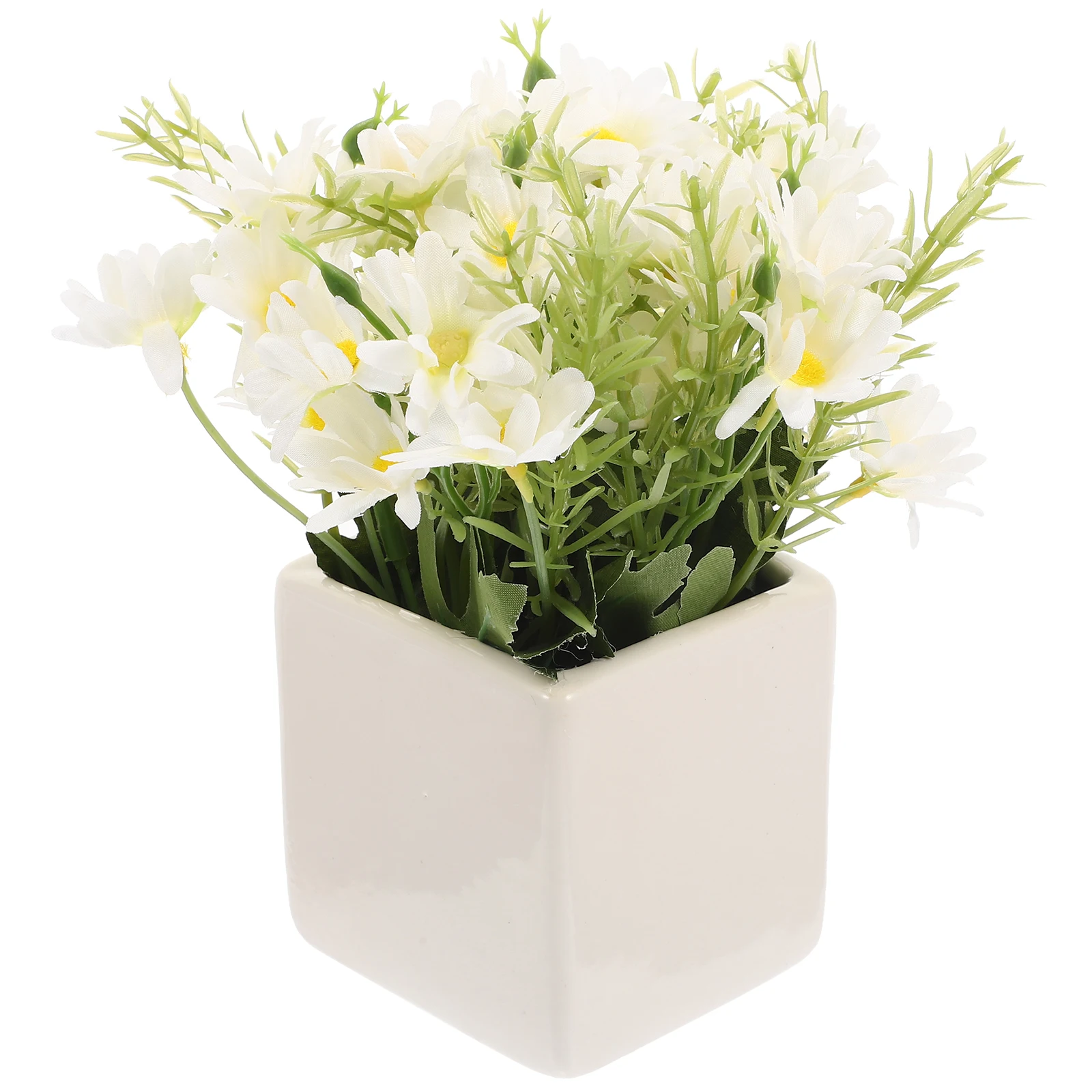 

Artificial Flower Bonsai Decoration Faux Realistic Home Wedding Indoor Plant Fake Plants White Daisy Flowers Mini Office