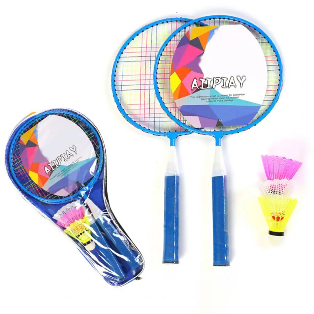 Durable Badminton Racket Youth Badminton Racket Set with Soft Grip Shuttlecocks for Kids 2 Outdoor Sports for Children