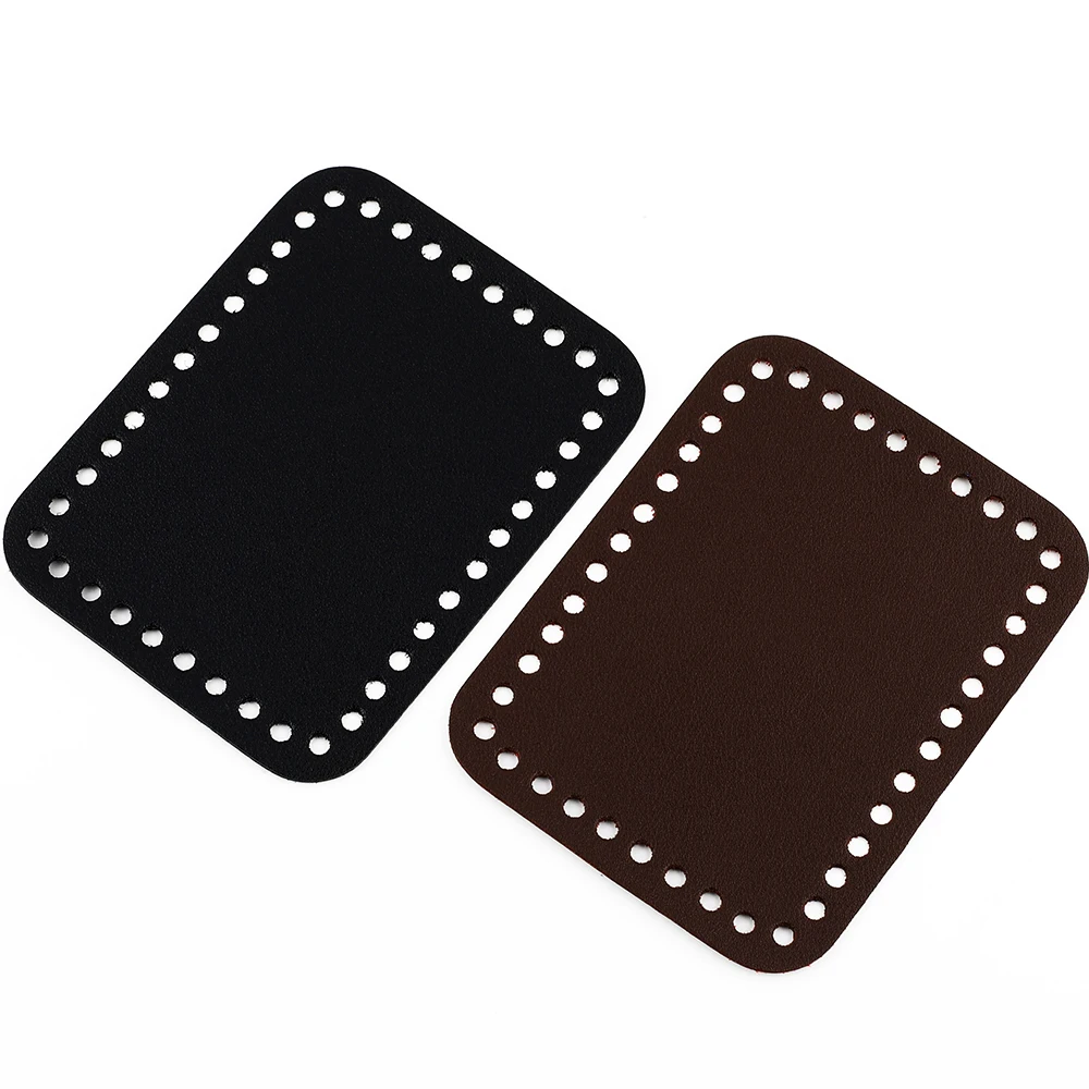 

13*10cm Square Leather Bag Bottom DIY Handmade Crochet Woven Bag Parts For Women Shoulder Crossbody Handbag Bottom Bag Accessori