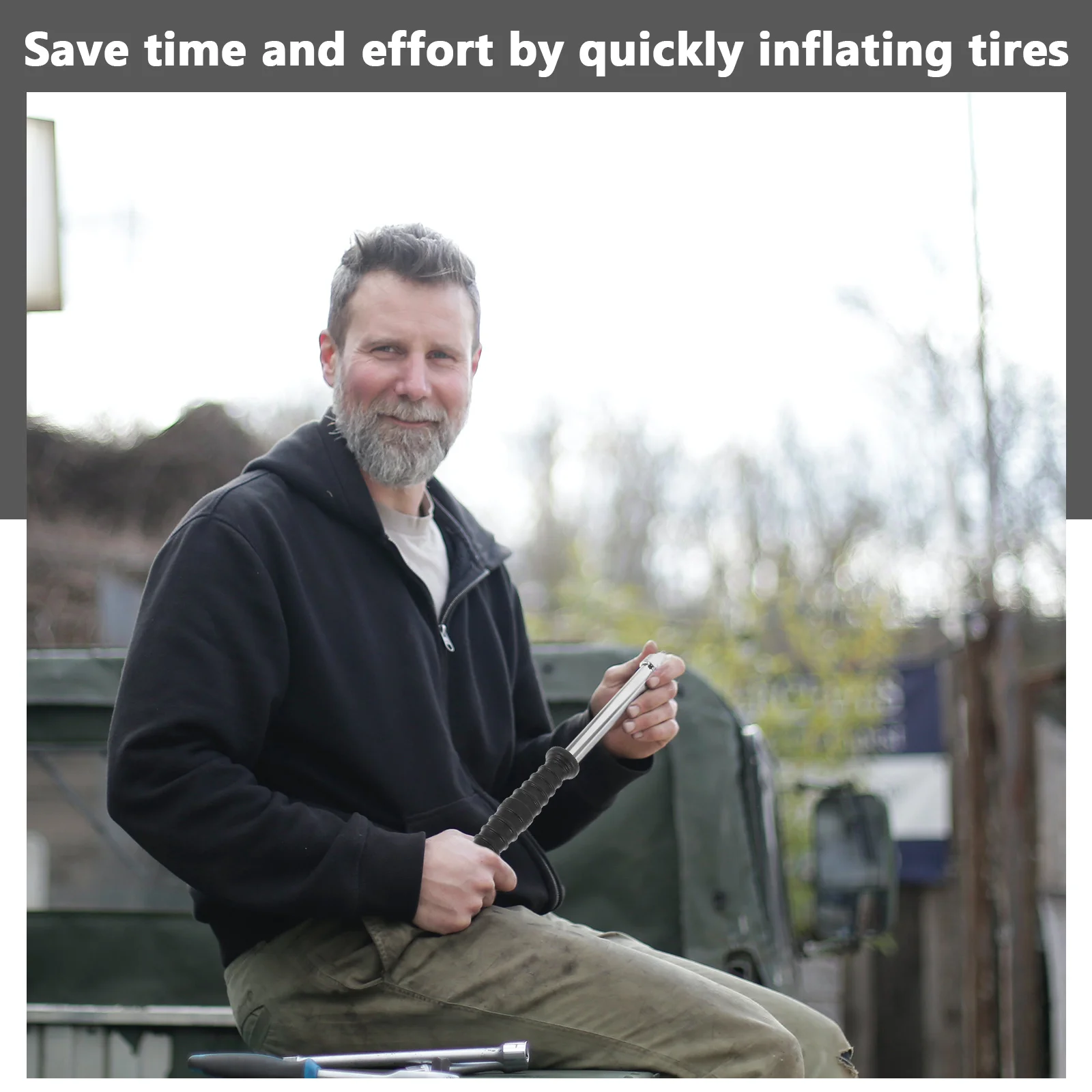 

Zinc Alloy Multifunctional Tire Chuck Inflator Tool Hose Design Compatible with Car Air Pressure Gauge Air Chuck Quick Connect