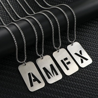 A-Z Initial Letter Necklace For Men Stainless Steel Clavicle Chain Old English Font Necklaces Pendants Jewelry Christmas gifts