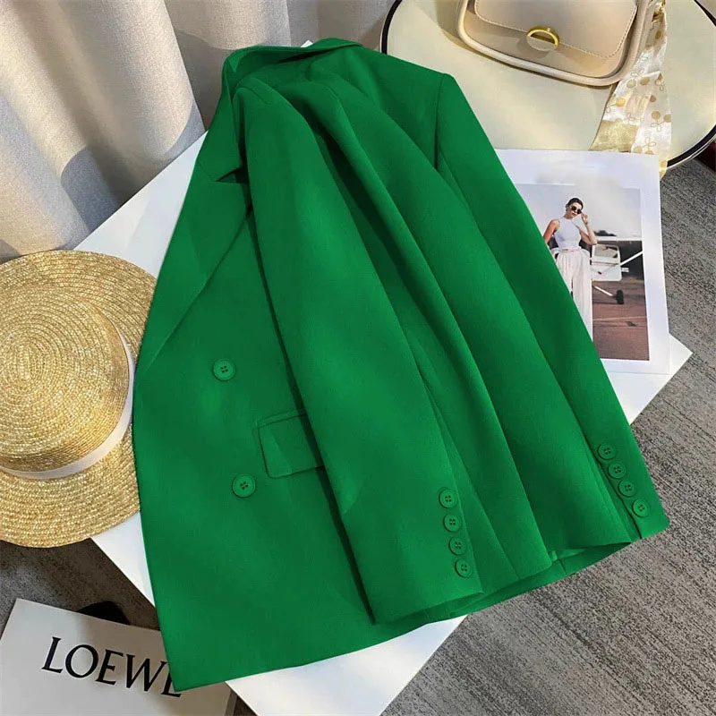 Casual Women's Blazer for Spring 2026 New Fashion Double-Breasted Purple Blazers Jacket Woman with Design Flair Suit Outwear