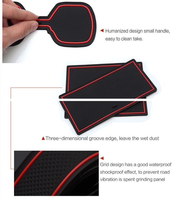 Car Door Groove Mats For Toyota VOXY NAV1 R70 2007-2017 Anti-Slip Gate Slot Cup Mat   Rubber Mats Interior Accessories  19PCS