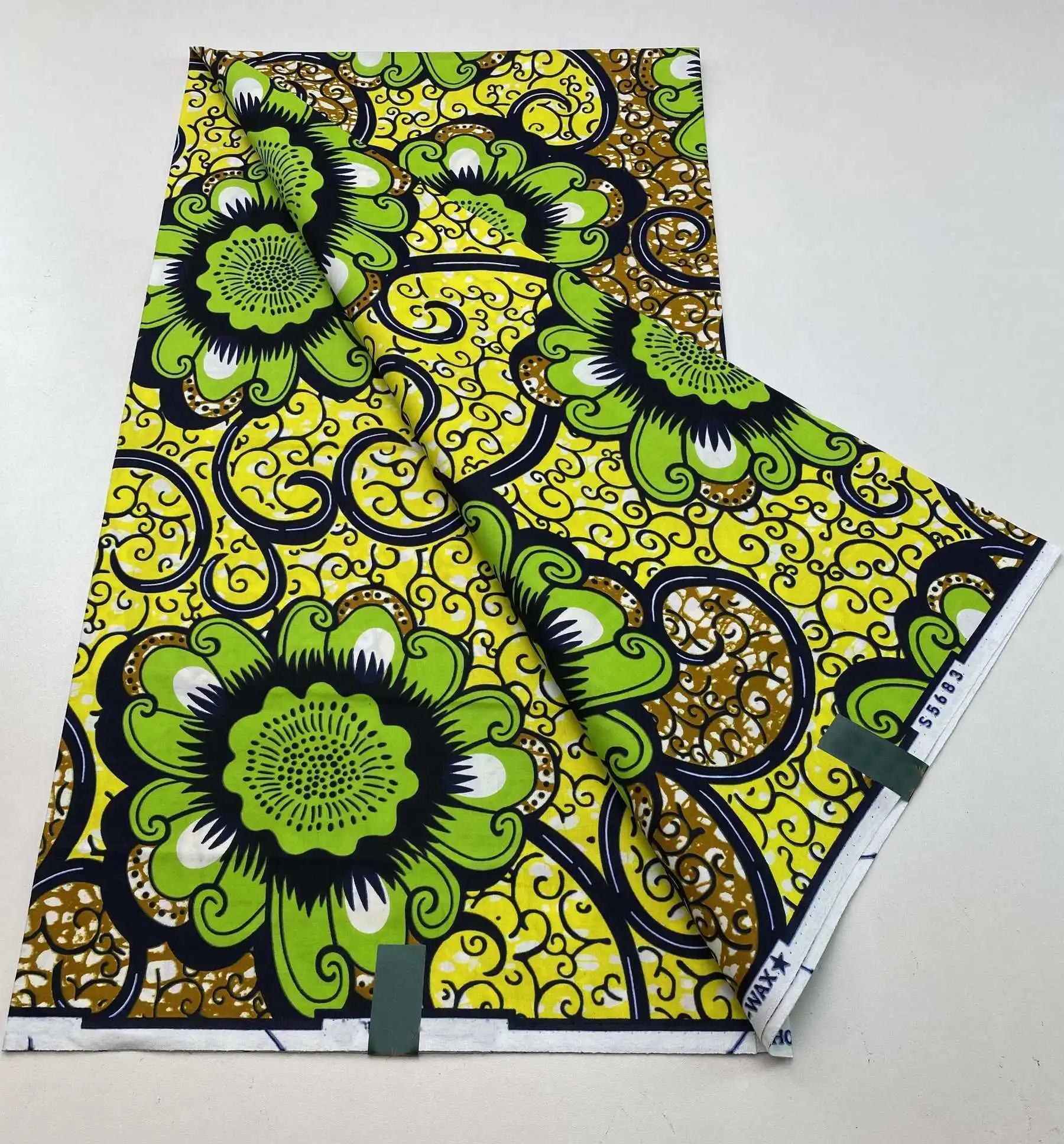 New Guaranteed Veritable 100% Original African Real Wax Ankara Batik Soft Pagne Fabric African Print Fabric For Wedding Dress