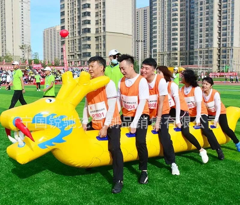 

Dryland Dragon Boat Fun Games Props Inflatable Caterpillar Racing Parent-child Outdoor Team Building Training Game Equipment