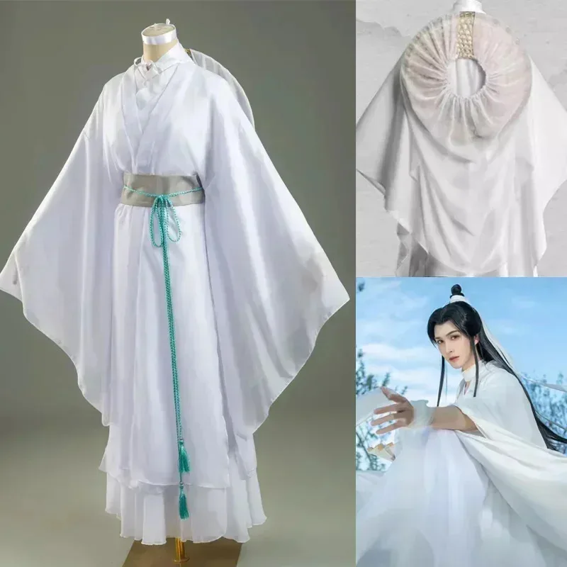 Xie Lian Costume Tian Guan Ci Fu Xielian Wigs Bamboo Hat Prop Men Women Halloween Comic Full Set Anime Cosplaya;k6;8', view 4