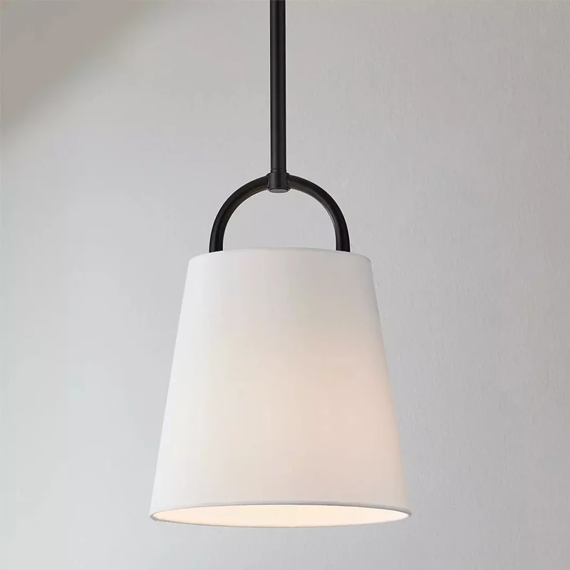 Modern Minimalist Fabric Lampshade Pendant Light American Countryside 2 Heads 6 Heads Restaurant Lamp Post-modern Bedroom Decor view 6