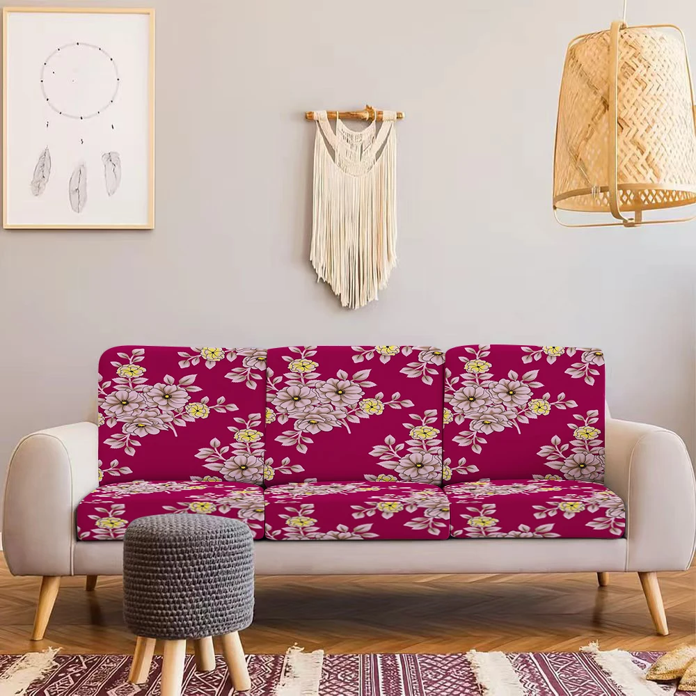 Summer Outdoor Sofa Cushion Cover, Floral Printed Milk Silk Sofa Protector, Pet - Friendly, Machine - Washa