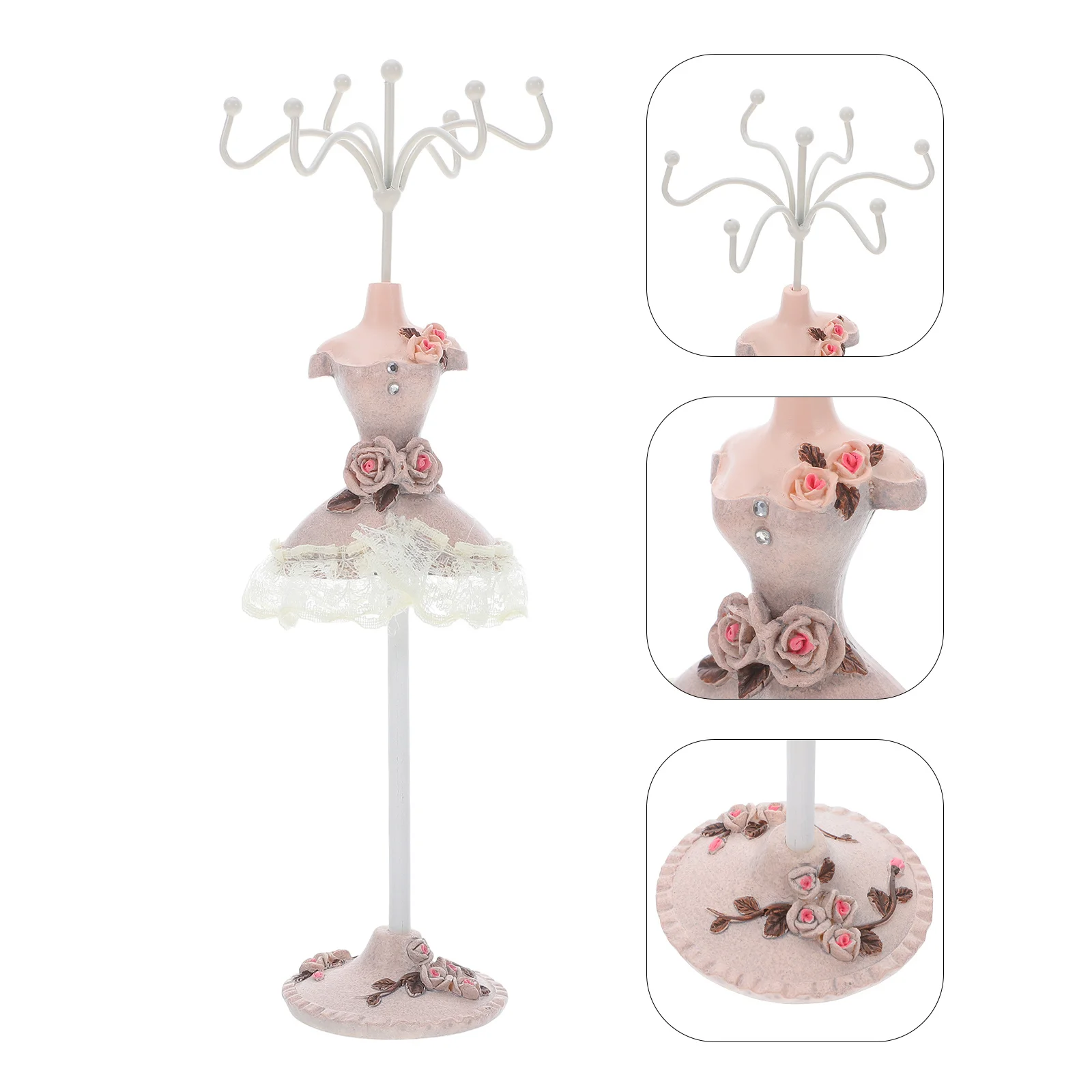 

Resin Jewelry Display Stand Mannequin Necklace Earring Holder Organizer Tower Rack for Accessories Home Store Display