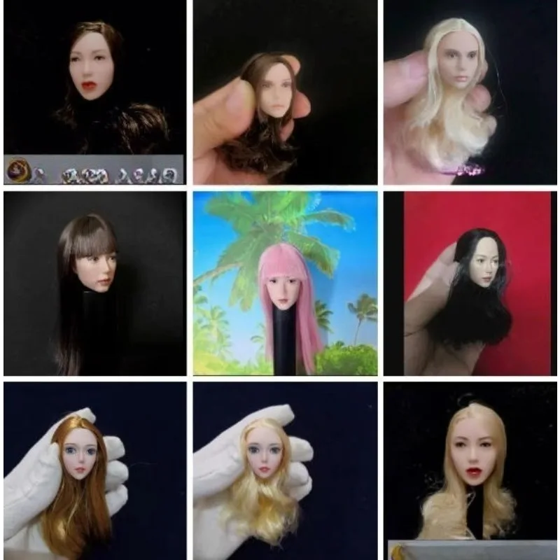 1/6 Scale Anime Beauty Expression Head Carving Female Action Figures Head Sculpture Model for 12" Tbl Ph Doll Body Accessory