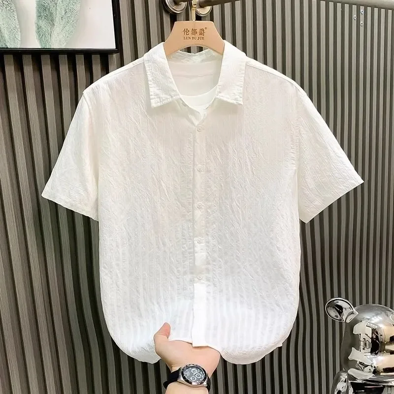 

Light Luxury Summer New Simple Design Short-sleeved Shirt Men's Half-sleeved Shirt