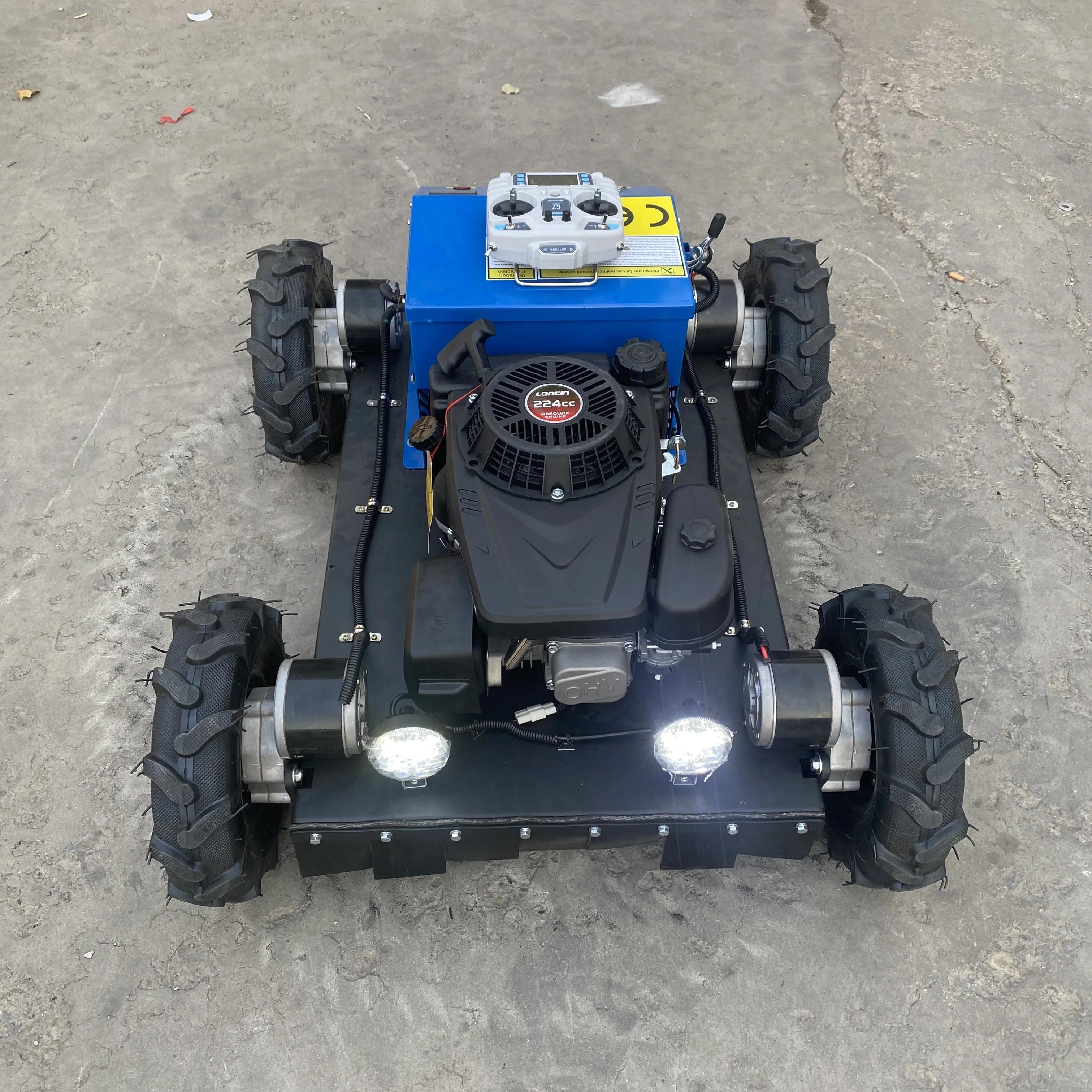 

55cm flat blade petrol remote-controlled lawn mower for farm orchard, steep slopes and grass cutting