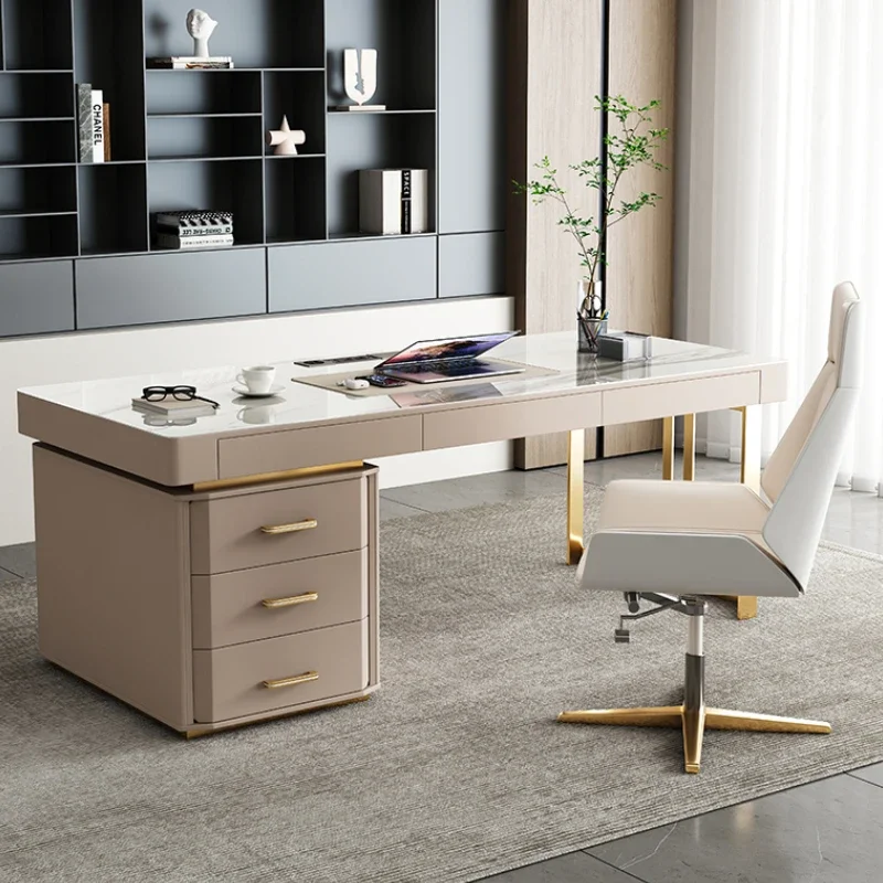 Luxury Modern Drawers Executive Desk Storage Manager Organizer Writing Home Office Desks Computer Laptop Escritorio Furniture