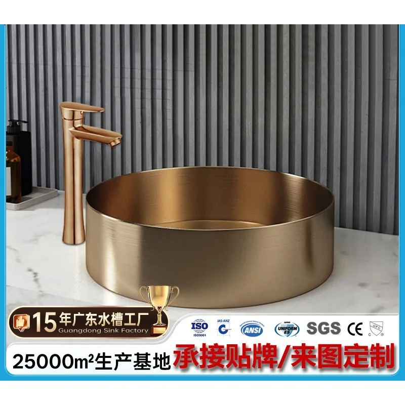 

Bathroom local tyrant gold wear-resistant stainless steel sink bathroom high-end sink