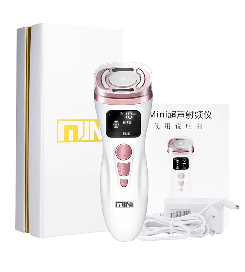 เครื่อง MINI 2.0 HIFU RF คลื่นวิทยุความถี่สูง - อุปกรณ์ยกกระชับและรัดรูปผิวด้วยกระแสไฟฟ้าระดับไมโคร EMS พร้อมการบำบัดด้วยโฟตอนและความร้อน