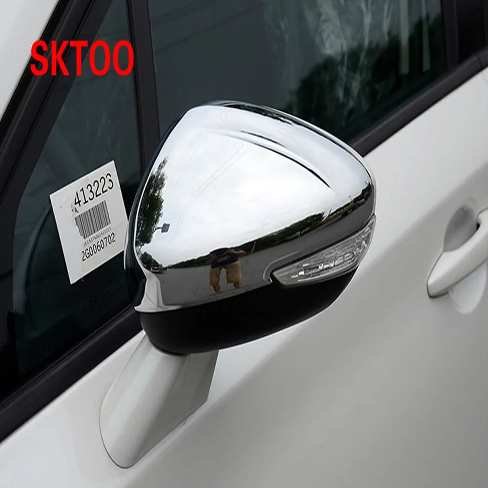 

SKTOO 2 units / set Car Styling Set For Peugeot 308 408 508 Side Door Mirror Cover Chrome Rear View Cap